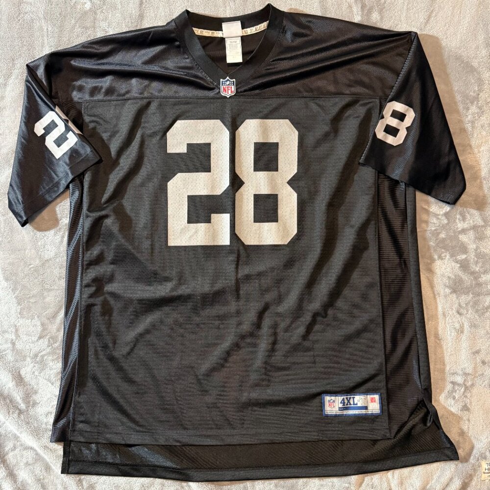 NFL Pro Line Raiders Josh Jacobs #28 Jersey Black Silver Mens Size 4XLT Big Tall - Picture 4 of 11